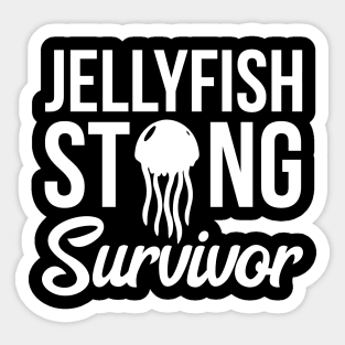 Jellyfish Sting Survivor Funny Sarcastic Injury Sticker